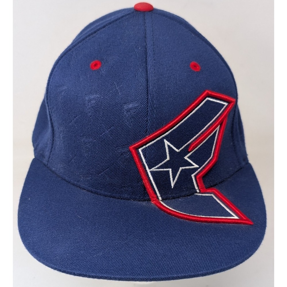 Famous Stars & Straps Blue Embroidered Big Logo Black Size Large XL Flexfit Hat